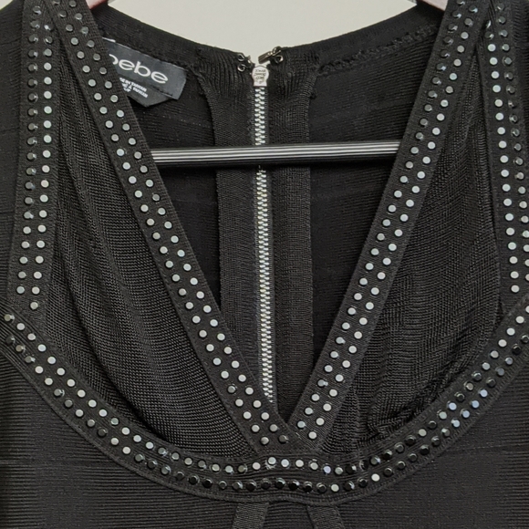 Bebe Women's Black Embellished Cocktail Dress - Picture 4 of 12
